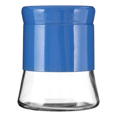 Orsina Luca Blue Steel Wrap Glass Storage Jar - 800ml Pantry Canister