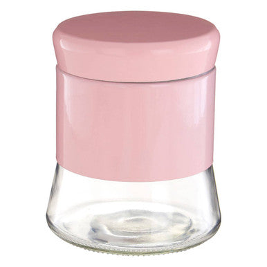 Orsina Luca Pink Steel and Glass Storage Jar - 800ml Kitchen Canister