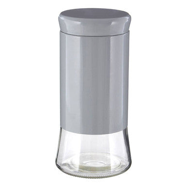 Orsina Luca Grey Steel and Glass Storage Jar - 1500ml Food Canister