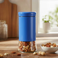 Orsina Luca Blue Glass and Stainless Steel Storage Jar - 1500ml