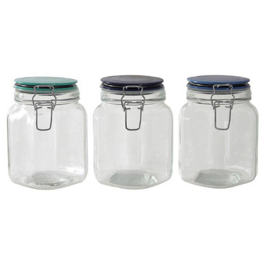 Orsina Luca Glass Storage Jar 1050ml | Clip-Top Food Canister