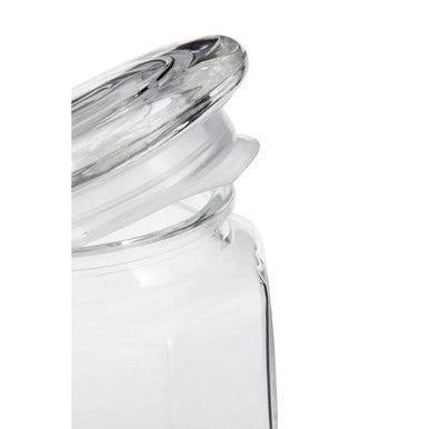 Orsina Abbie Hexagonal Glass Storage Jar – Clear Kitchen Spice Canister