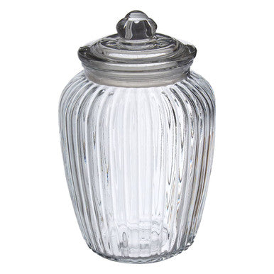 Orsina Abbie Ribbed Glass Storage Jar – Large 2280ml Kitchen Canister