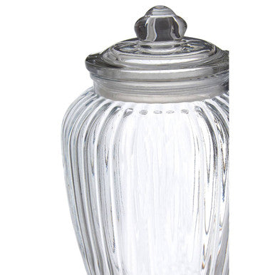 Orsina Abbie Ribbed Glass Storage Jar – Large 2280ml Kitchen Canister