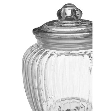 Orsina Abbie Ribbed Glass Storage Jar | 1320ml Airtight Kitchen Canister