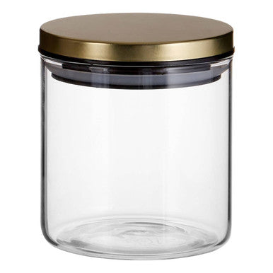 Orsina Freska Glass Storage Jar with Gold Lid - 550ml Spice Jar