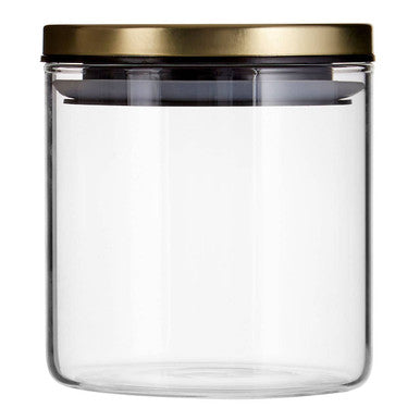 Orsina Freska Glass Storage Jar with Gold Lid - 550ml Spice Jar