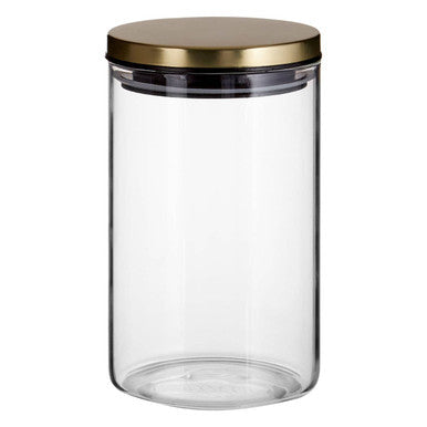 Orsina Freska Glass Storage Jar with Gold Lid – 950ml Kitchen Canister