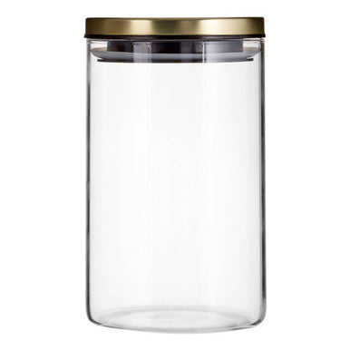 Orsina Freska Glass Storage Jar with Gold Lid – 950ml Kitchen Canister