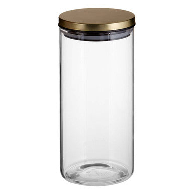 Orsina Freska Glass Food Storage Jar with Airtight Gold Lid – 1300ml