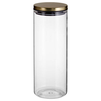 Orsina Freska Glass Storage Jar with Gold Lid - 1600ml Pantry Canister