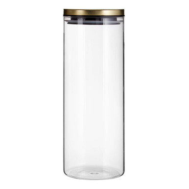 Orsina Freska Glass Storage Jar with Gold Lid - 1600ml Pantry Canister