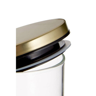 Orsina Freska Glass Storage Jar with Gold Lid - 1600ml Pantry Canister