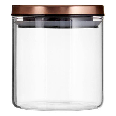 Orsina Freska Glass Storage Jar with Rose Gold Lid - 550ml Spice Jar