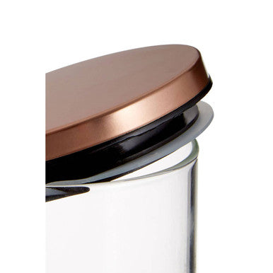 Orsina Freska Glass Storage Jar with Rose Gold Lid - 550ml Spice Jar