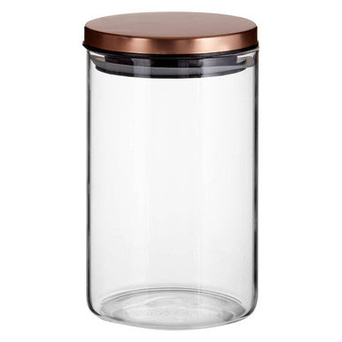 Orsina Freska Glass Storage Jar with Rose Gold Lid - 950ml Canister