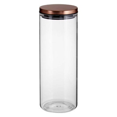 Orsina Freska Glass Storage Jar with Rose Gold Lid - 1600ml Pantry Canister