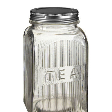Orsina Luca Glass Tea Coffee Sugar Jars with Airtight Silver Lids