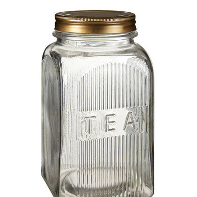 Orsina Luca Glass Jars with Gold Lids – Tea Coffee Sugar Set of 3