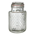 Orsina Apiary Textured Glass Jar with Pink Seal and Clip - 1300ml