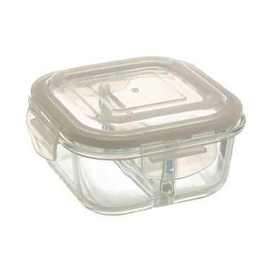 Orsina Freska 2 Section Square Glass Food Storage Container - 520ml