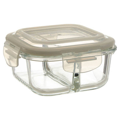 Orsina Freska 2 Section Square Glass Food Storage Container - 520ml