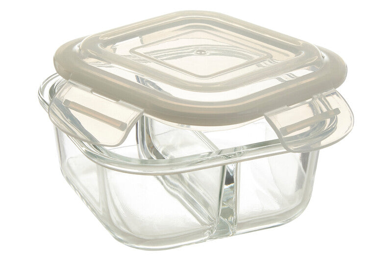Orsina Freska 2 Section Square Glass Food Storage Container - 520ml