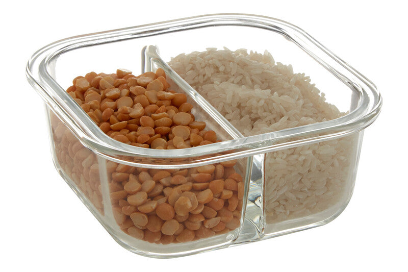 Orsina Freska 2 Section Square Glass Food Storage Container - 520ml