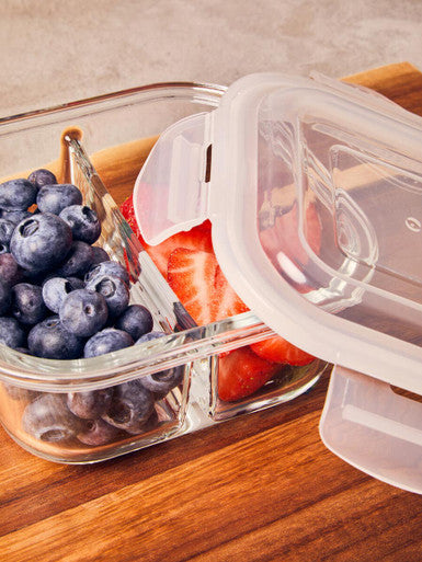Orsina Freska 2 Section Square Glass Food Storage Container - 520ml