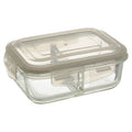 Orsina Freska 2-Section Rectangular Glass Food Container with Lid - 640ml