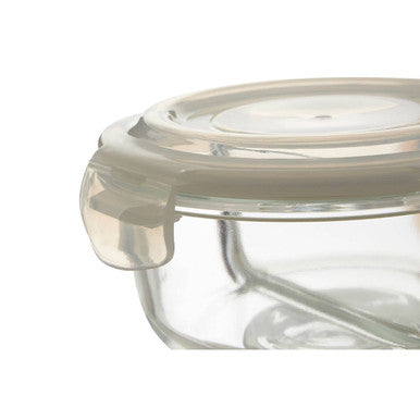 Orsina Freska 2 Section Round Glass Meal Prep Container with Lid - 950ml