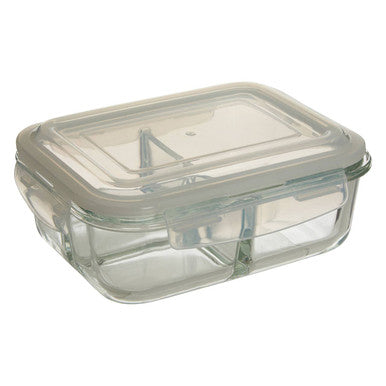 Orsina 3-Section Glass Meal Prep Container with Airtight Lid – 1040ml