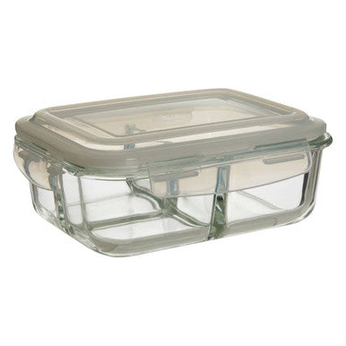 Orsina 3-Section Glass Meal Prep Container with Airtight Lid – 1040ml