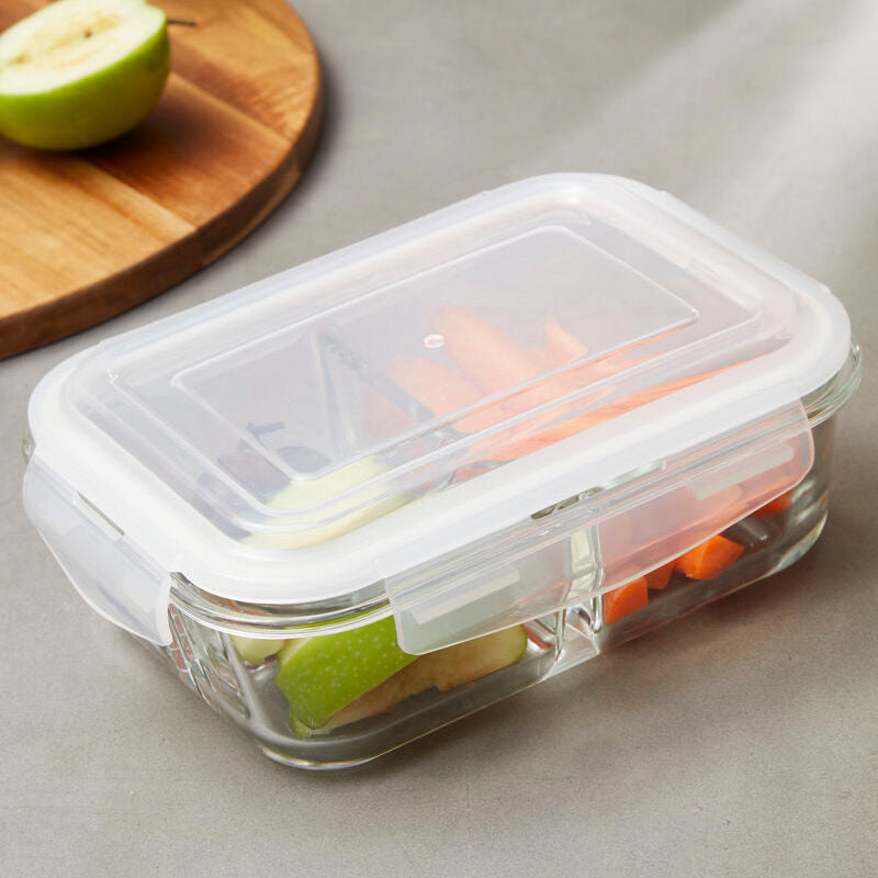 Orsina 3-Section Glass Meal Prep Container with Airtight Lid – 1040ml