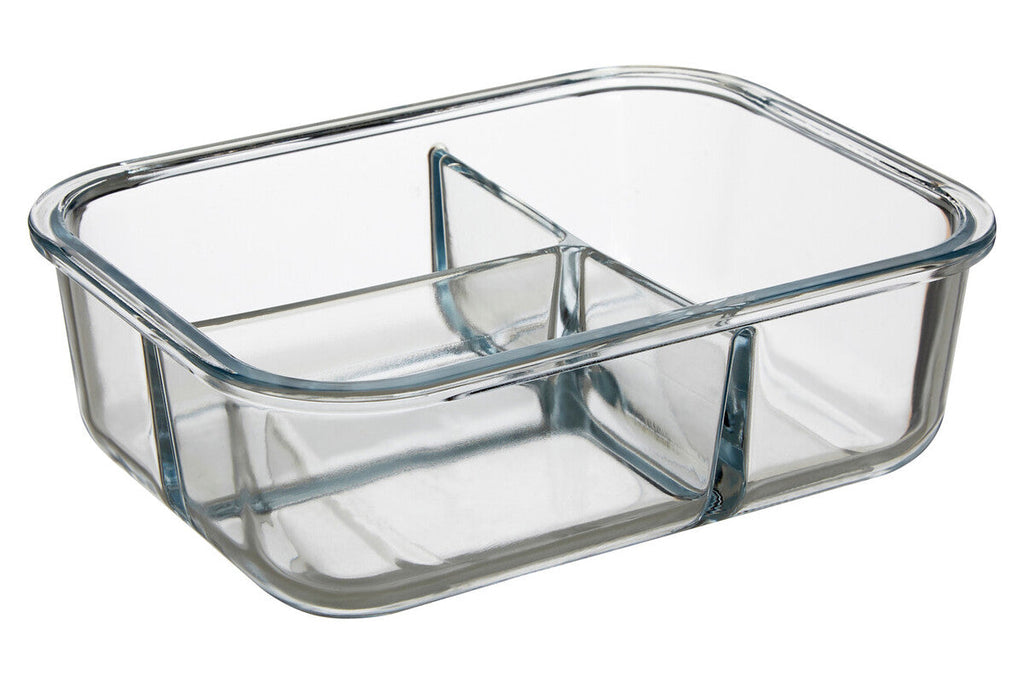 Orsina Freska 3-Section Rectangular Glass Meal Prep Container - 1520ml