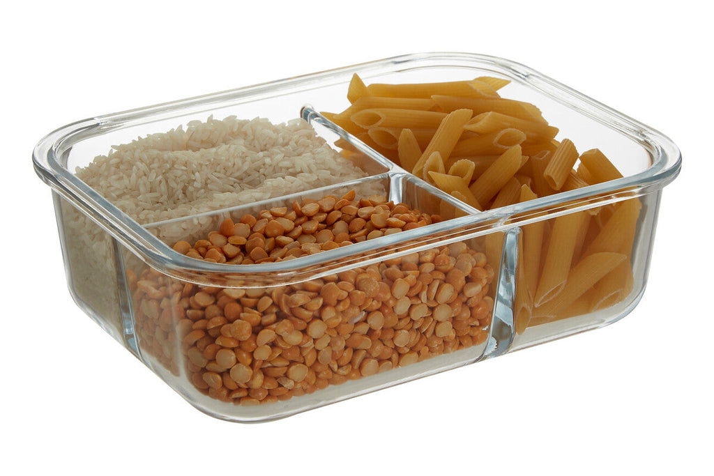 Orsina Freska 3-Section Rectangular Glass Meal Prep Container - 1520ml