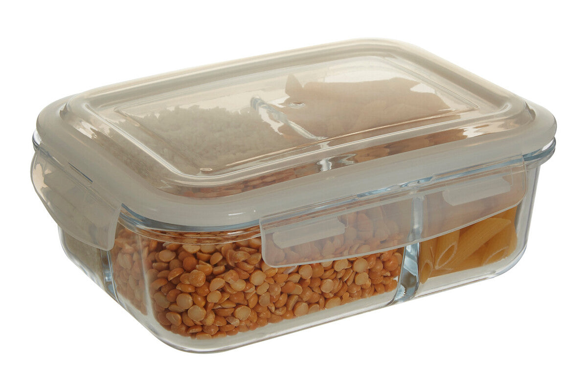 Orsina Freska 3-Section Rectangular Glass Meal Prep Container - 1520ml