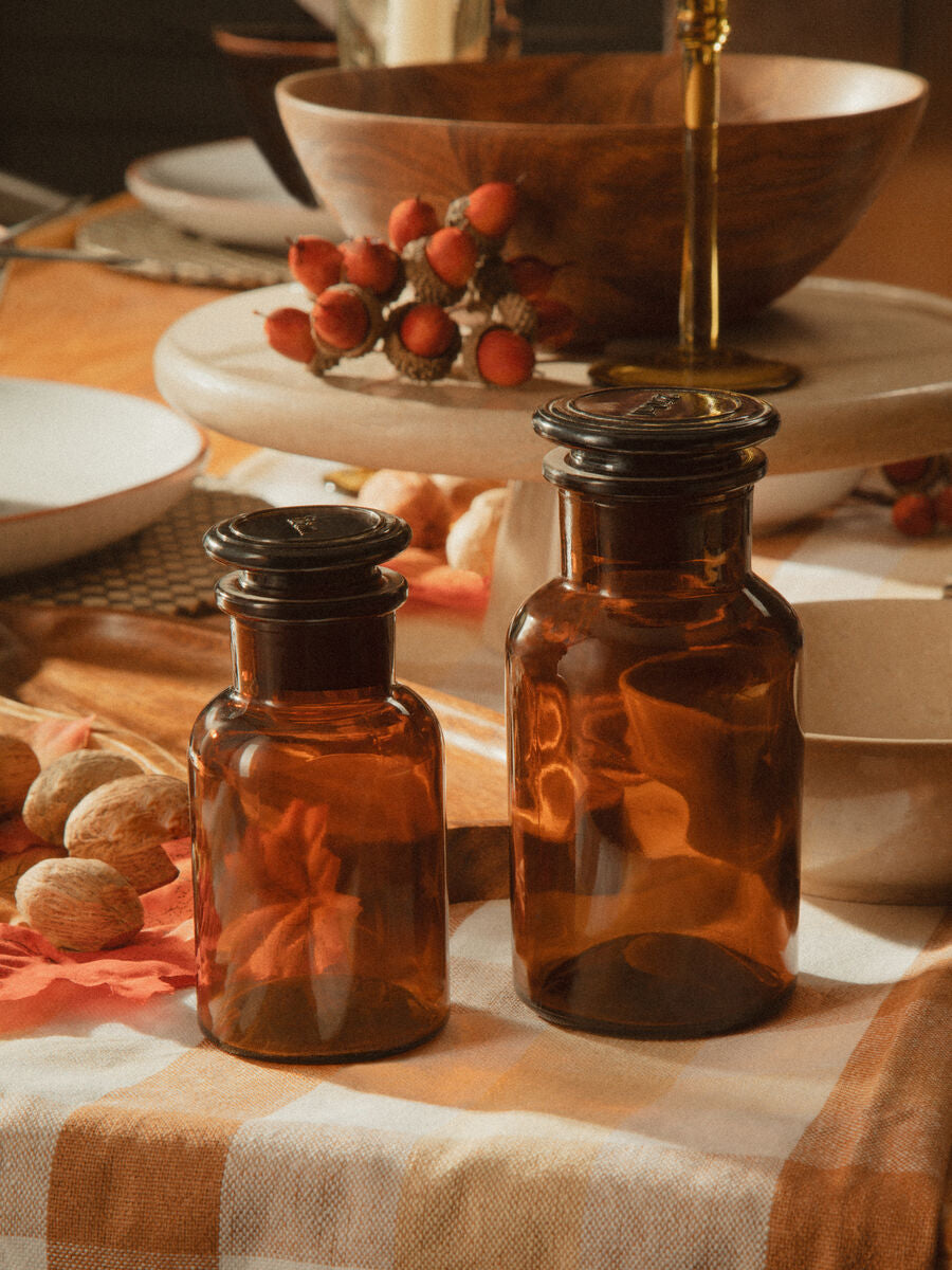 Orsina Apothecary Amber Glass Bottle – 250ml Small Storage Jar
