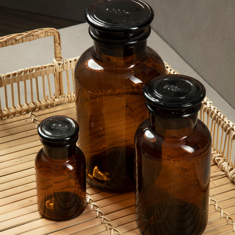 Orsina Black Glass Apothecary Reagent Bottle – 250ml Refillable Jar