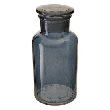 Orsina Large Smoke Grey Glass Apothecary Reagent Bottle with Lid