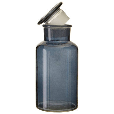 Orsina Large Smoke Grey Glass Apothecary Reagent Bottle with Lid