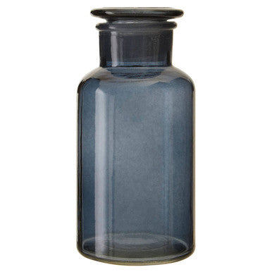 Orsina Large Smoke Grey Glass Apothecary Reagent Bottle with Lid