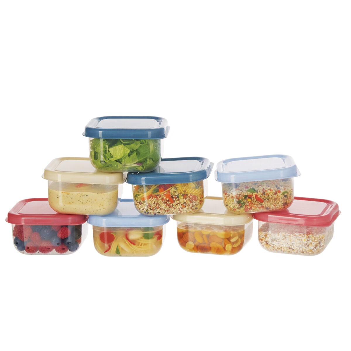 Orsina Mini Storage Containers – Set of 8 Multicolour Stackable Bins