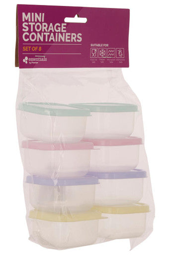 Orsina Mini Storage Containers – Set of 8 Stackable Translucent Bins