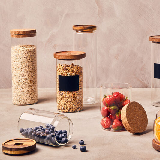 Orsina Tromso 1600ml Extra Large Glass Storage Jar with Cork Lid