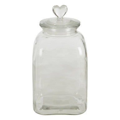 Orsina Valentine Large Glass Storage Jar with Heart Handle – 1pc