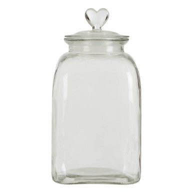 Orsina Valentine Large Glass Storage Jar with Heart Handle – 1pc