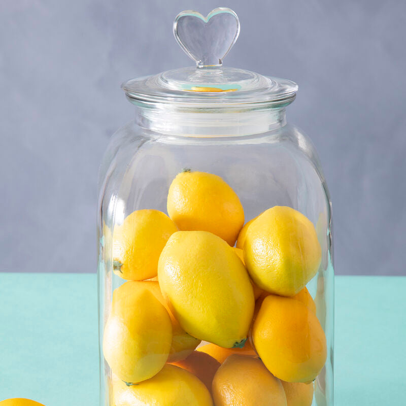 Orsina Valentine Large Glass Storage Jar with Heart Handle – 1pc