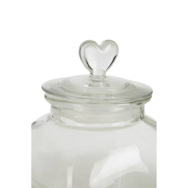 Orsina Valentine Large Glass Storage Jar with Heart Handle – 1pc