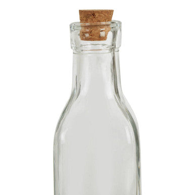Orsina Tromso Glass Bottles with Cork Stoppers - Set of 6 Square Bottles